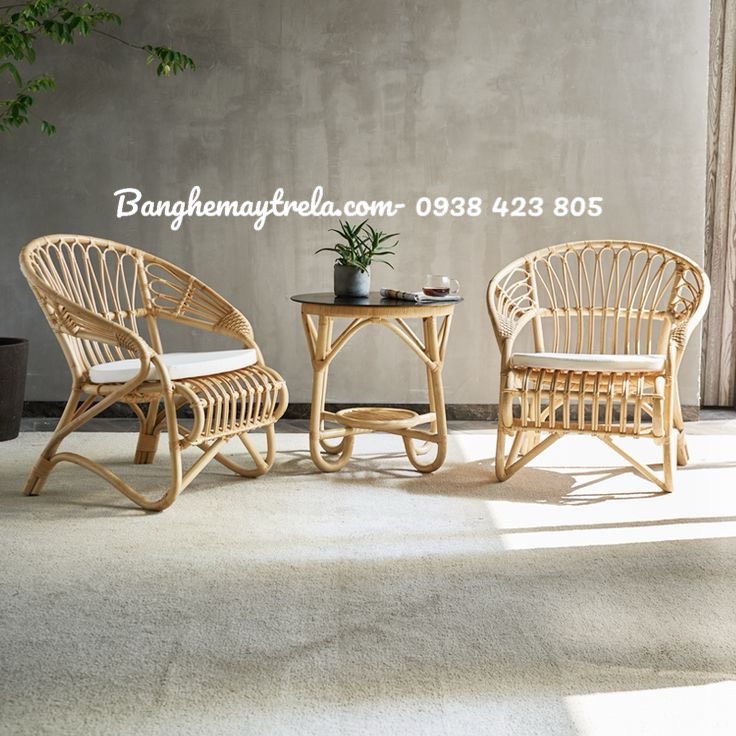 Bàn ghế mây tre hiện đại phòng ngủ